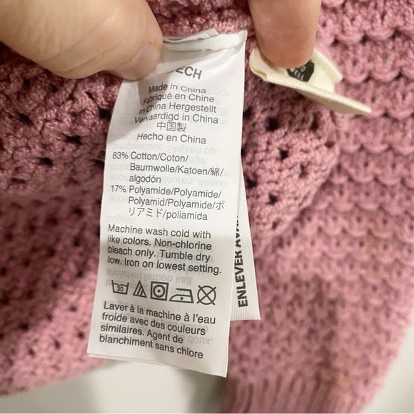 MADEWELL Open-Stitch Austen Pullover Sweater Berry Pink Coastal Beachy Size XS - Picture 9 of 11
